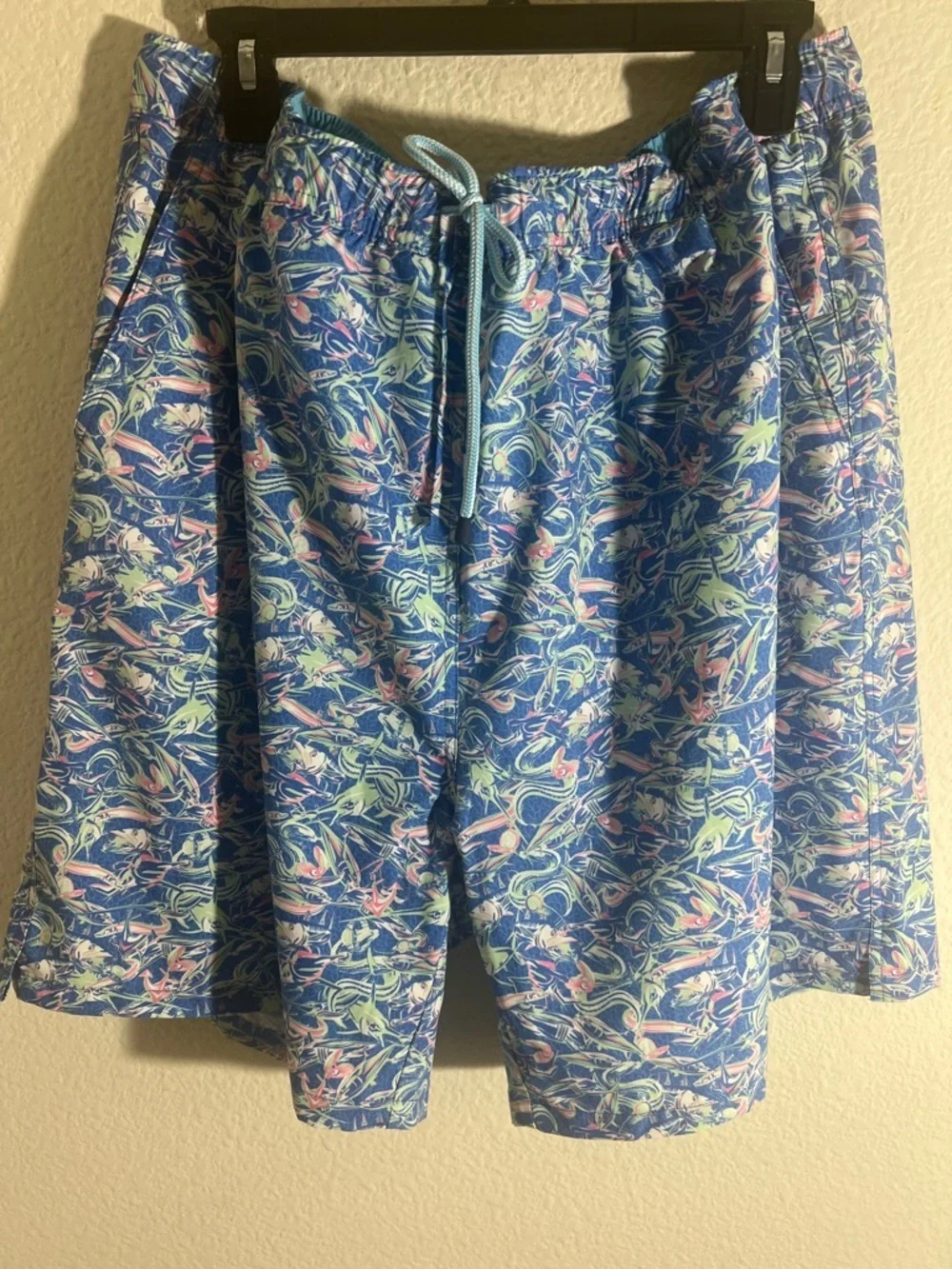 Peter Millar Swim shorts Sz XXL Blue Seaside Multicolor Wave Print summer vacay